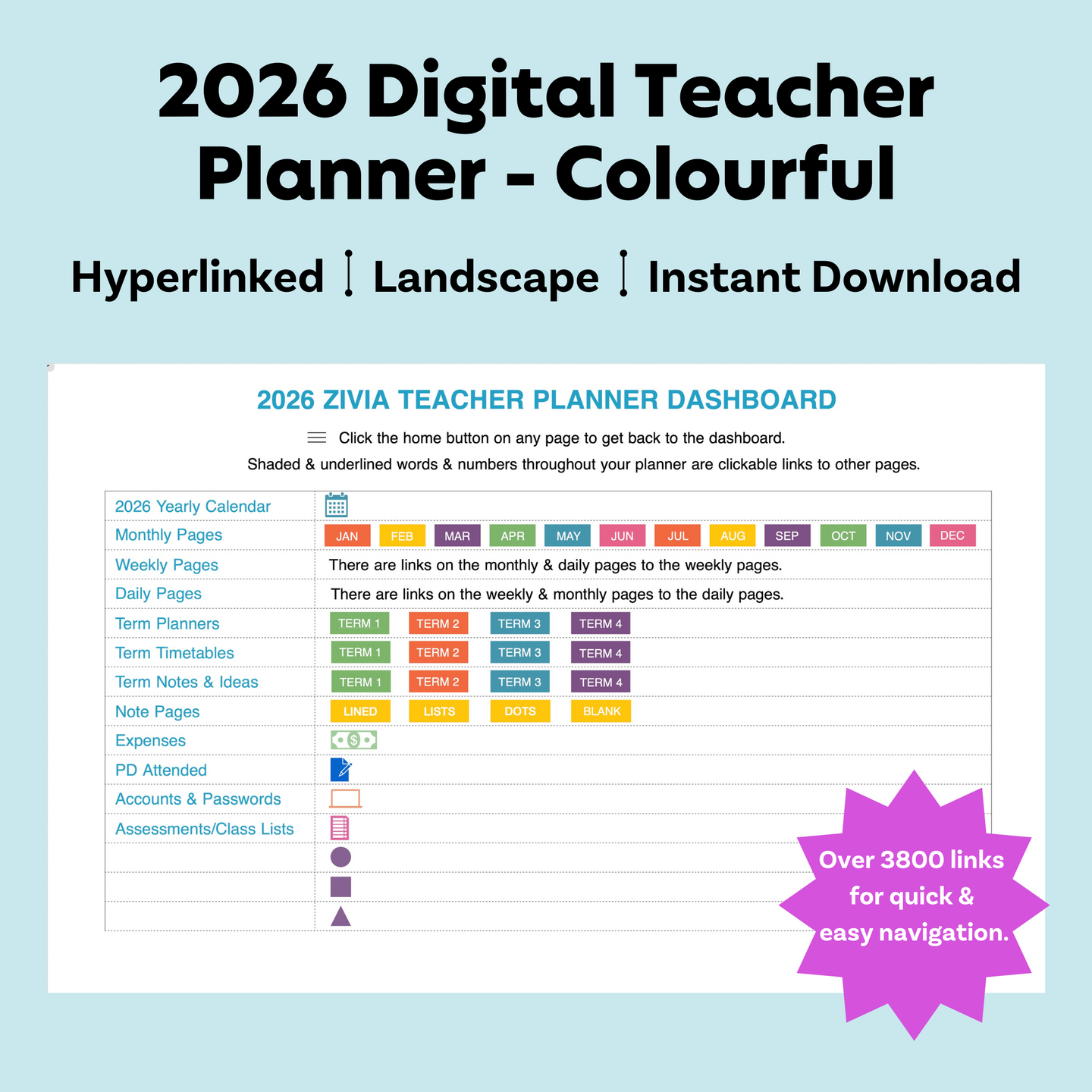 2026 Digital Teacher Planners