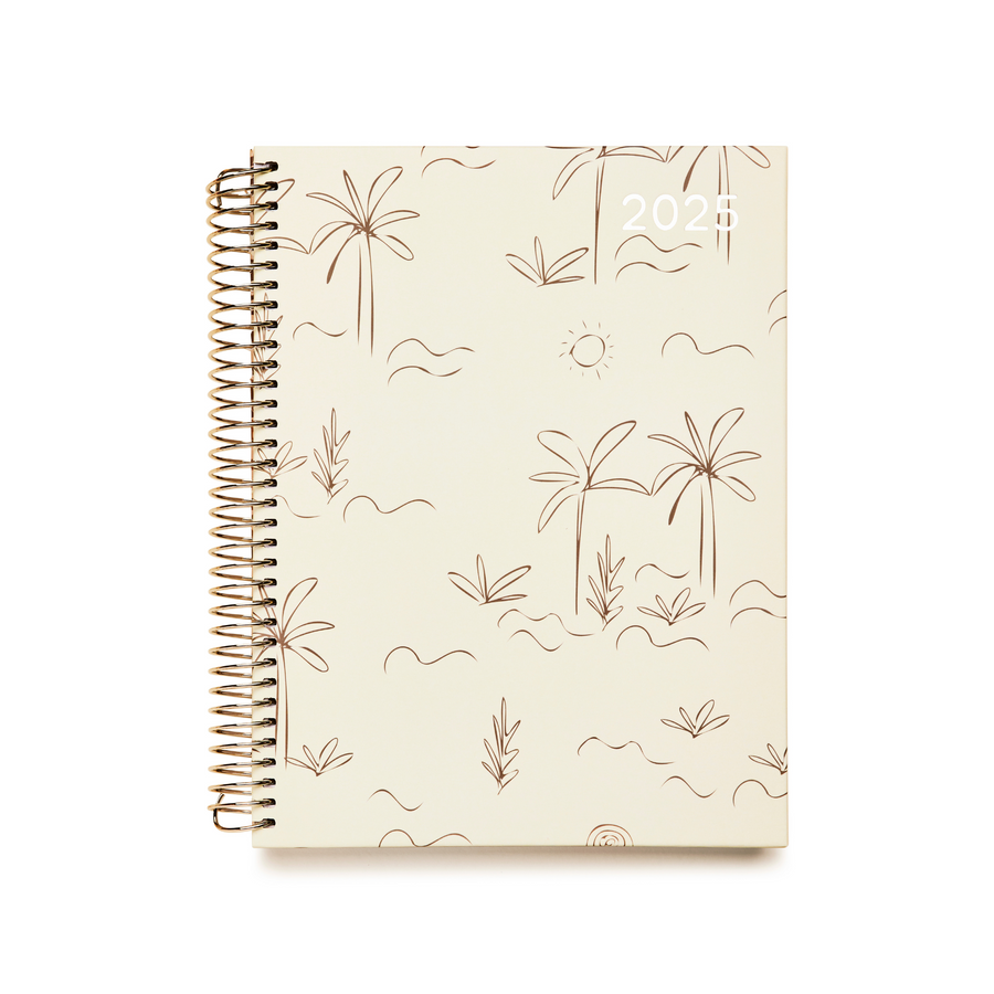 Desert Palms - 2025 Coil Bound Vertical Weekly Teacher Planner