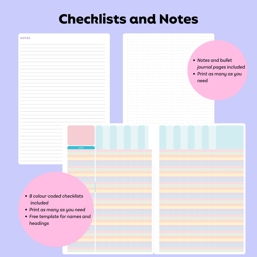 2025  Printable Colourful Weekly Teacher Planner