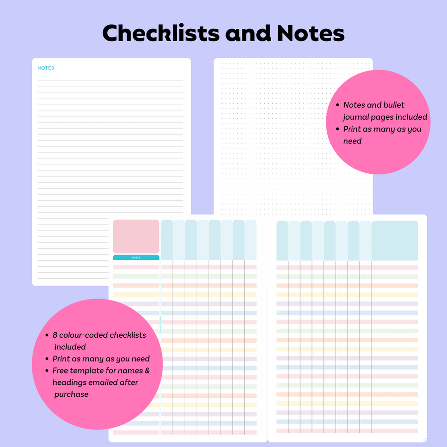 2026  Printable Weekly Teacher Planner - Vibrant