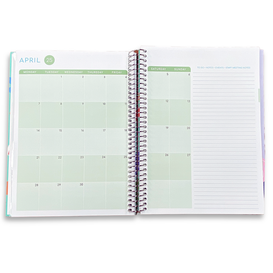  Zivia 2025 Vertical Coil Bound Weekly Teacher Planner