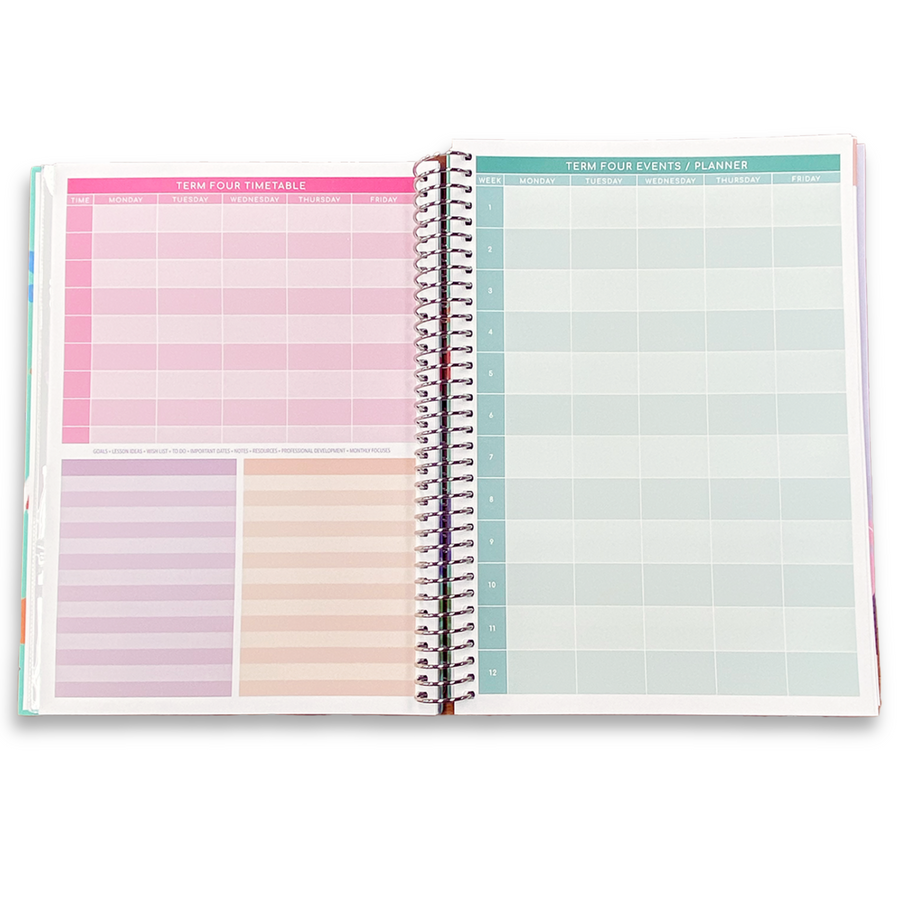  Zivia 2025 Vertical Coil Bound Weekly Teacher Planner