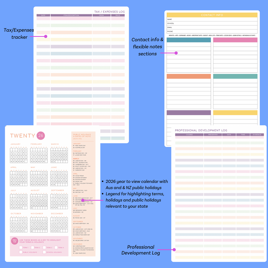2026 Printable Daily Teacher Planner