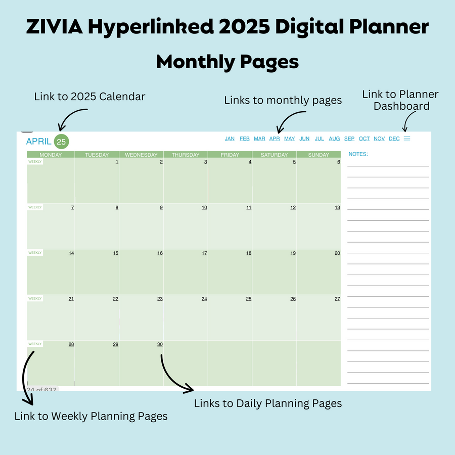 2025  Digital Teacher Planner - Monthly, Weekly & Daily - Colourful