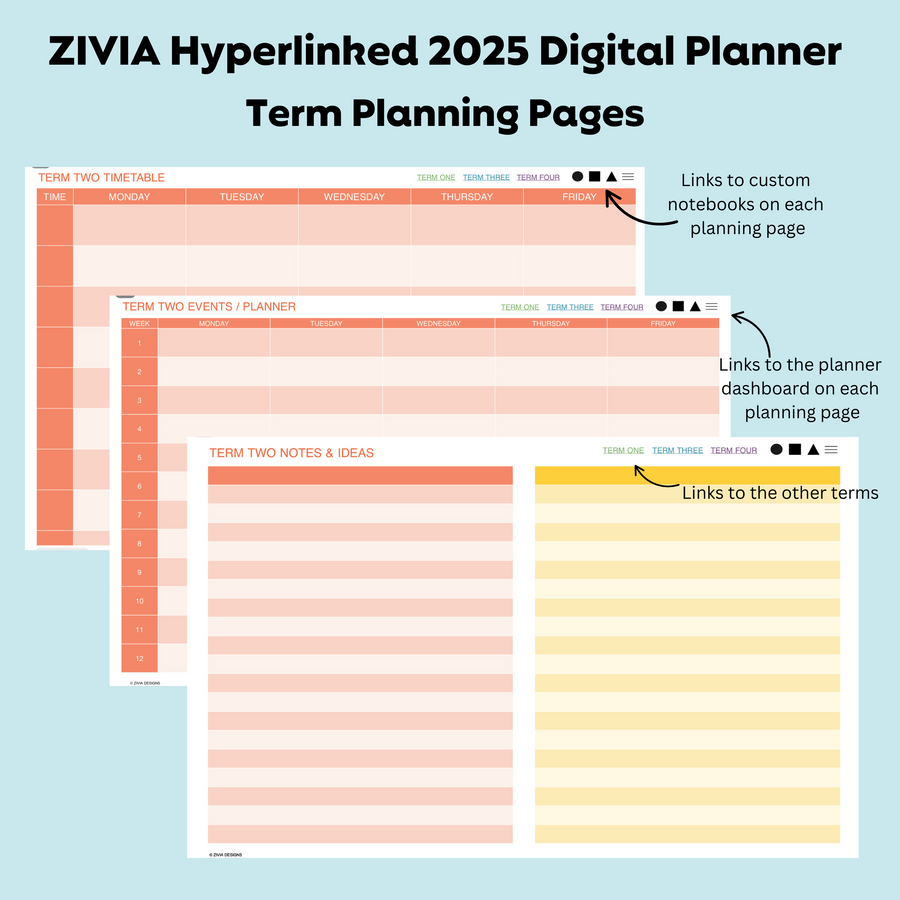 2025  Digital Teacher Planner - Monthly, Weekly & Daily - Colourful