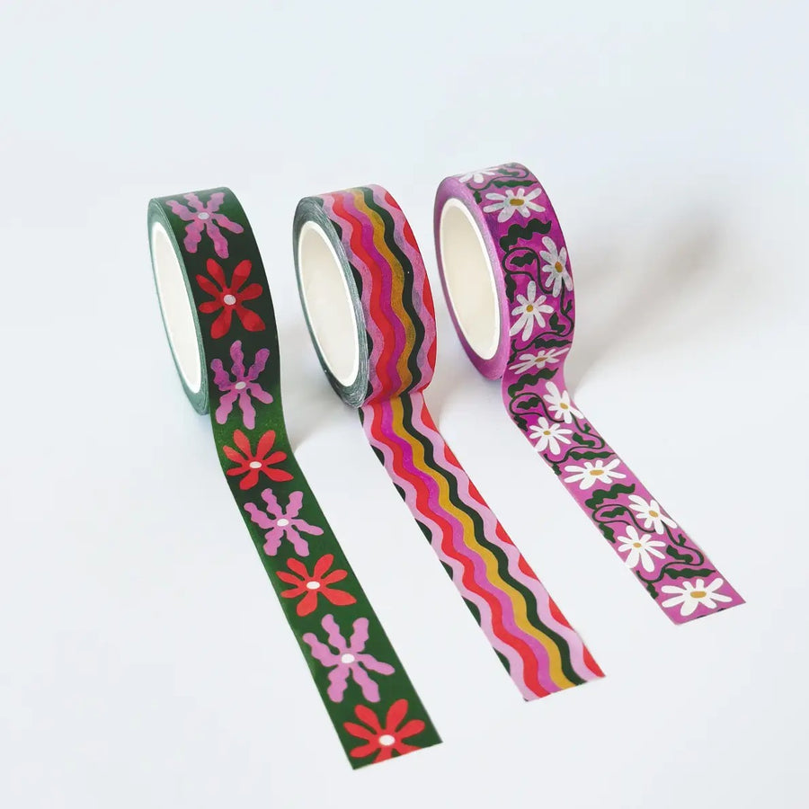 Wavy Daisy Washi Tape - 3 Pack