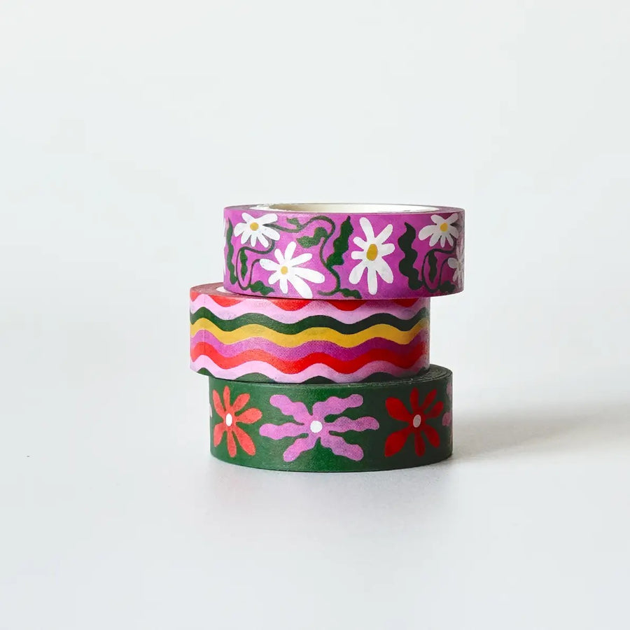 Wavy Daisy Washi Tape - 3 Pack