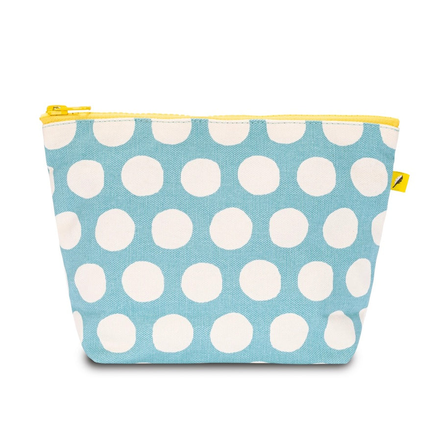 Dot Blue Mid Zip Pouch