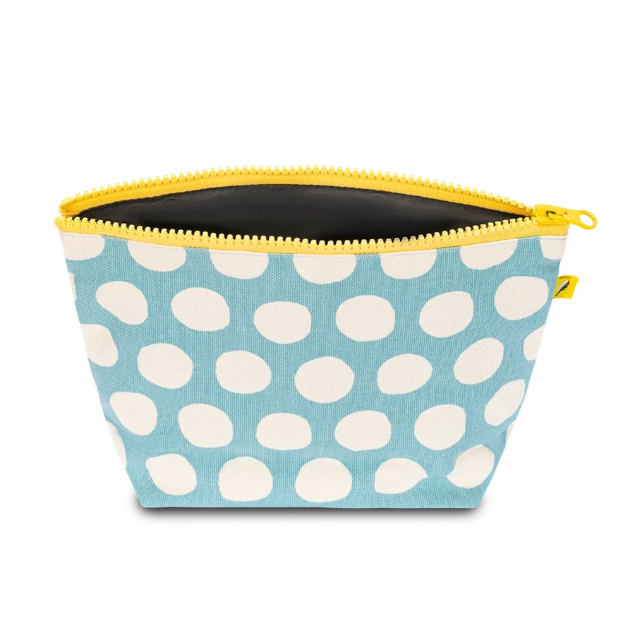 Dot Blue Mid Zip Pouch