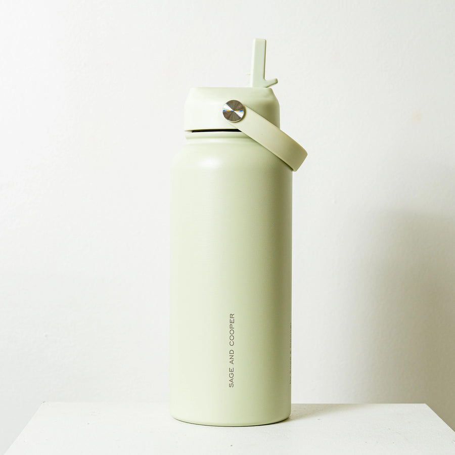 Light Green 1L Insulated Drink Bottle