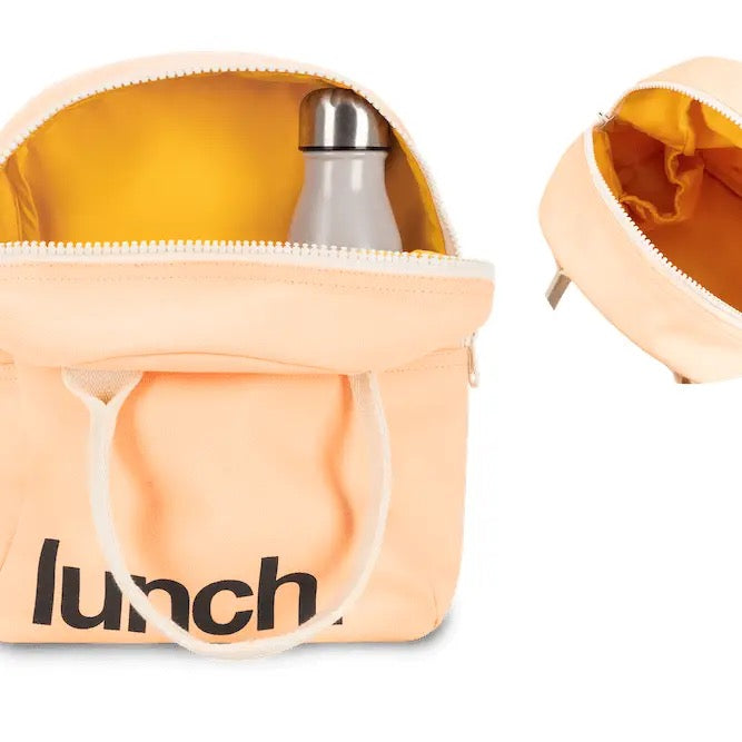 Peach Zipper Lunch Bag