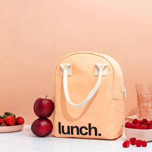 Peach Zipper Lunch Bag