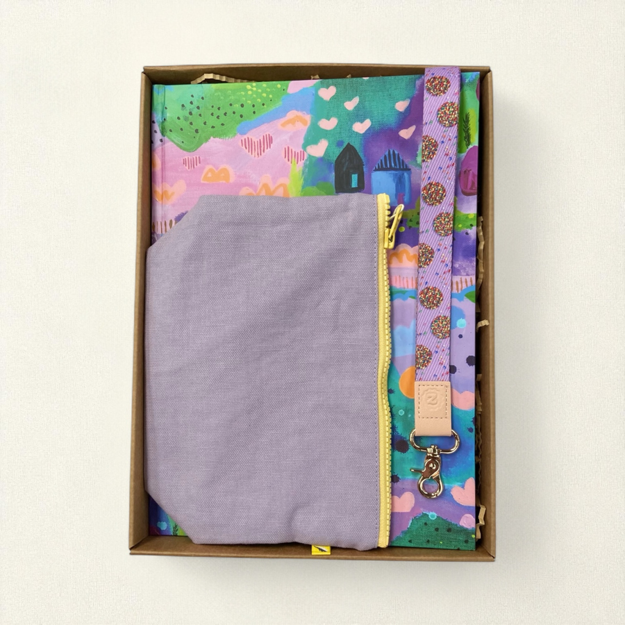 Teacher Gift Box | A4 Hardcover Notebook, Lanyard & Mid Zip Pouch