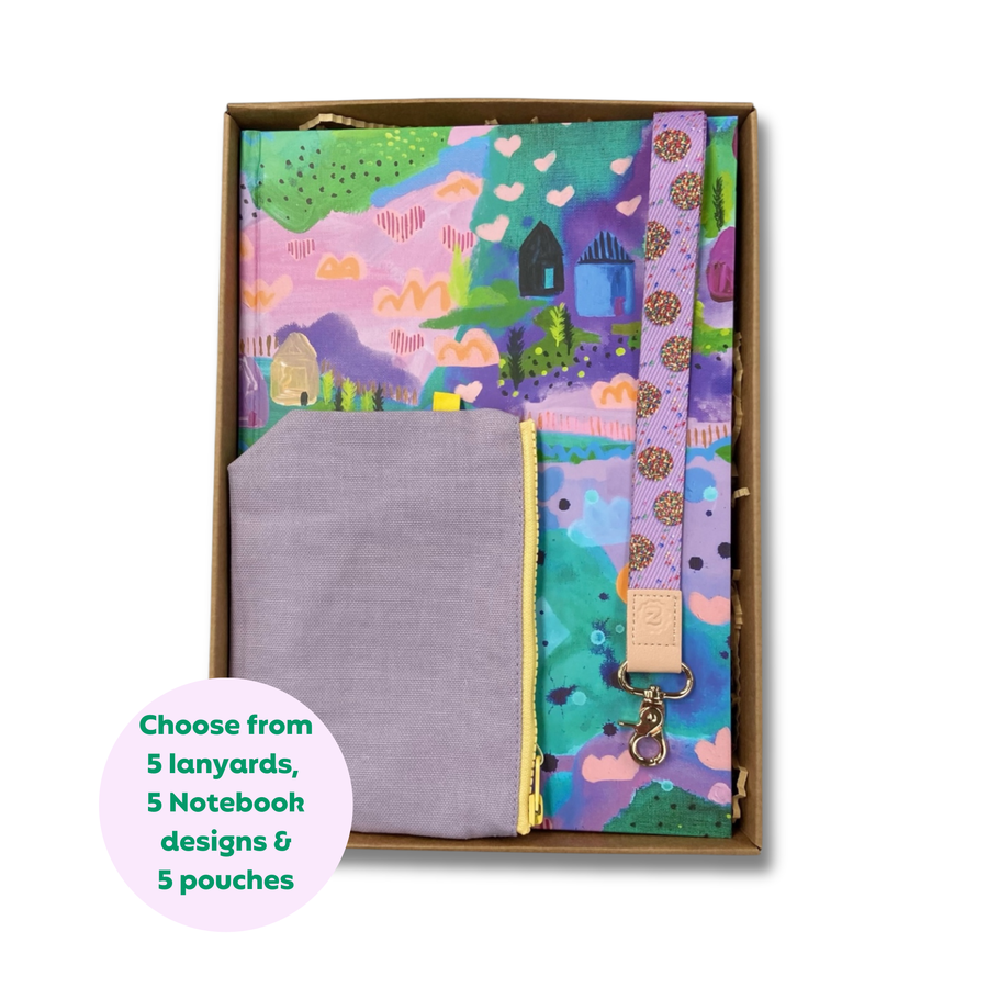 Teacher Gift Box | A4 Hardcover Notebook, Lanyard & Tiny Zip Pouch
