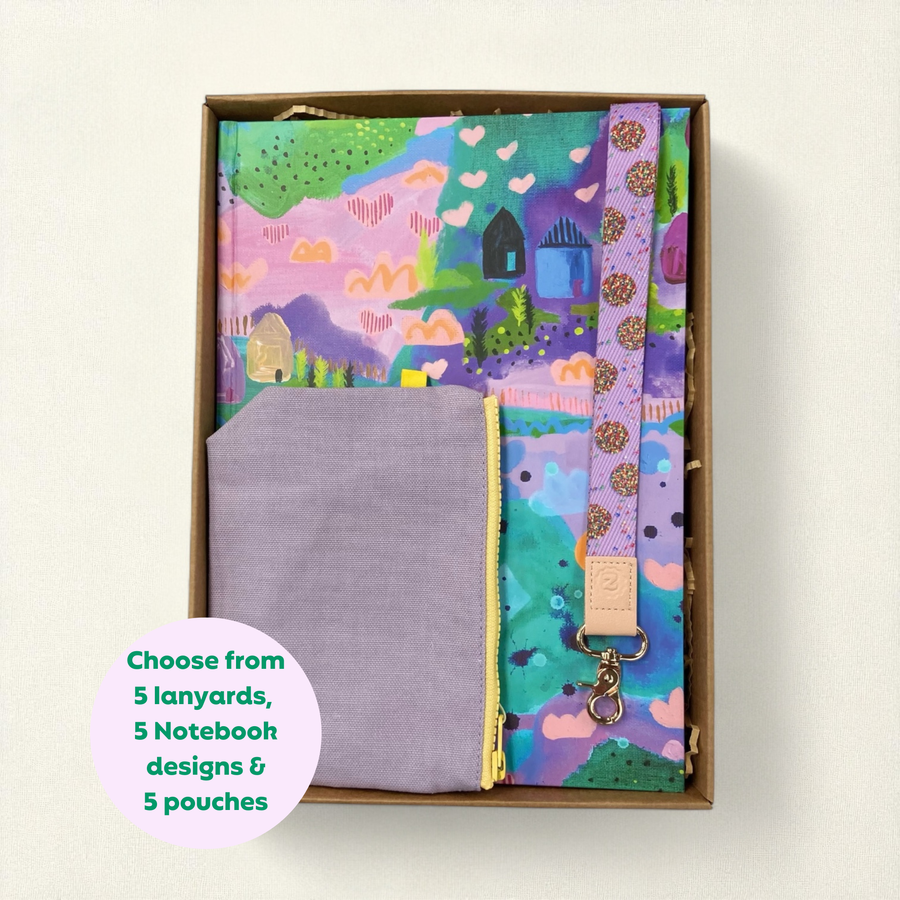 Teacher Gift Box | A4 Hardcover Notebook, Lanyard & Tiny Zip Pouch