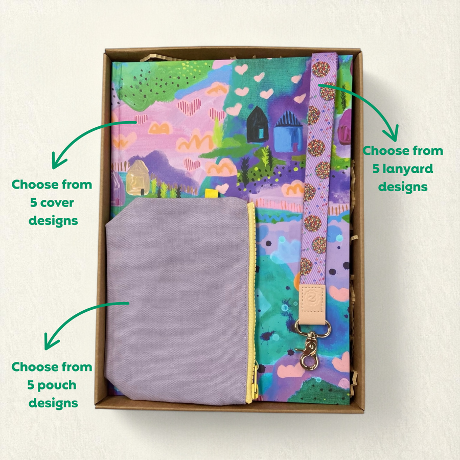 Teacher Gift Box | A4 Hardcover Notebook, Lanyard & Tiny Zip Pouch