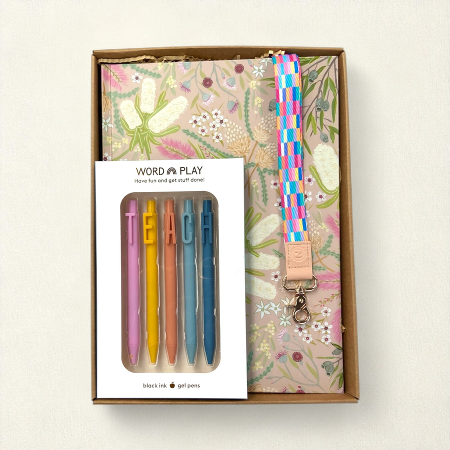Teacher Gift Box | A4 Hardcover Notebook, Lanyard & Pen Set