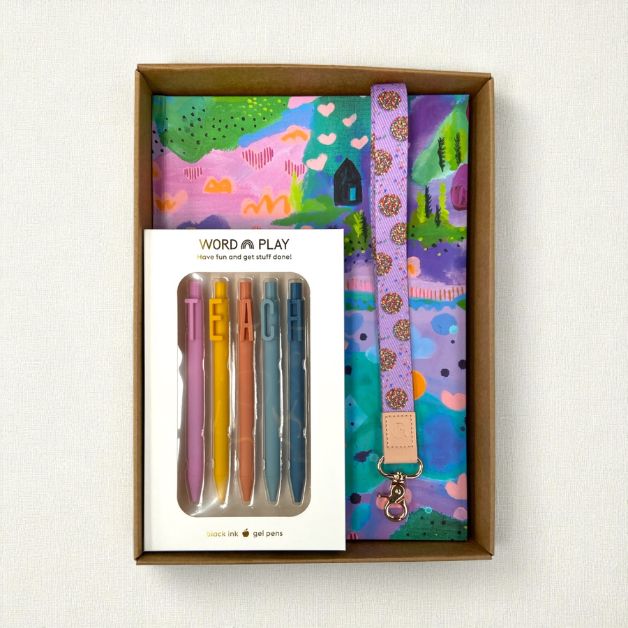 Teacher Gift Box | A4 Hardcover Notebook, Lanyard & Pen Set