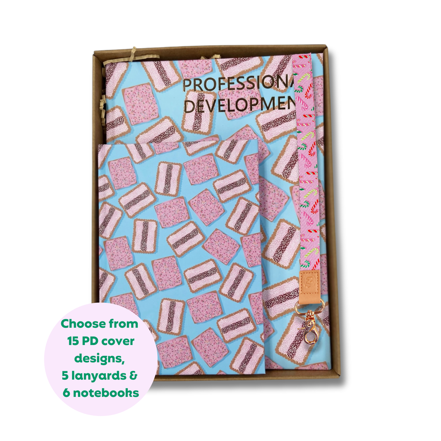 Teacher Gift Box | Professional Development Logbook, A5 Hardcover Notebook & Lanyard