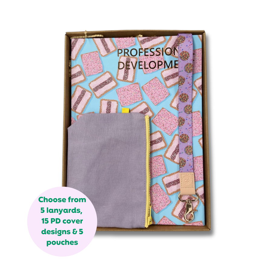 Teacher Gift Box | Professional Development Logbook, Lanyard & Tiny Zip Pouch