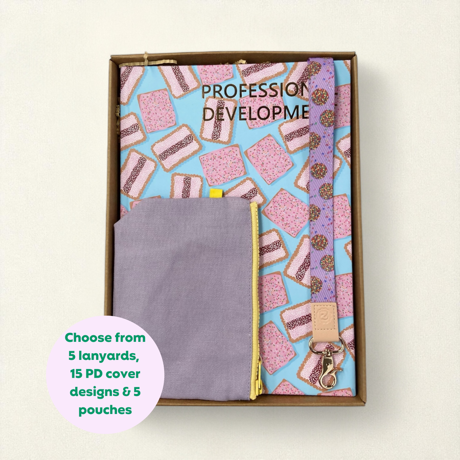 Teacher Gift Box | Professional Development Logbook, Lanyard & Tiny Zip Pouch