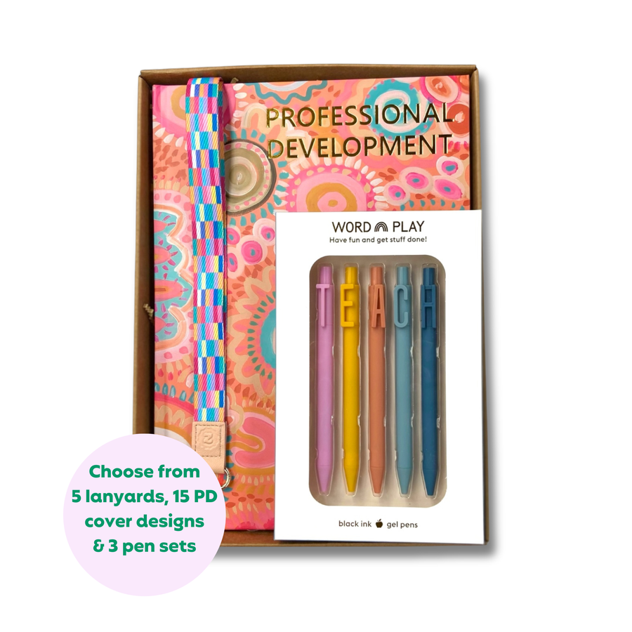Teacher Gift Box | Professional Development Logbook, Lanyard & Pen Set