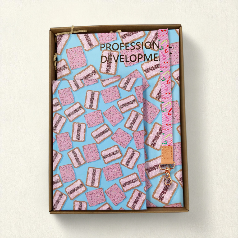 Teacher Gift Box | Professional Development Logbook, A5 Hardcover Notebook & Lanyard