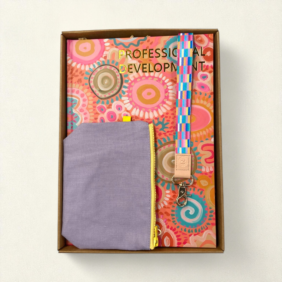 Teacher Gift Box | Professional Development Logbook, Lanyard & Tiny Zip Pouch