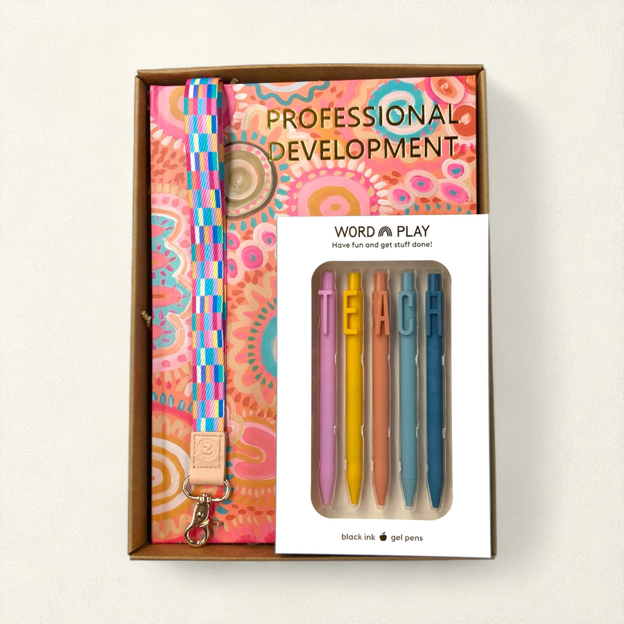 Teacher Gift Box | Professional Development Logbook, Lanyard & Pen Set