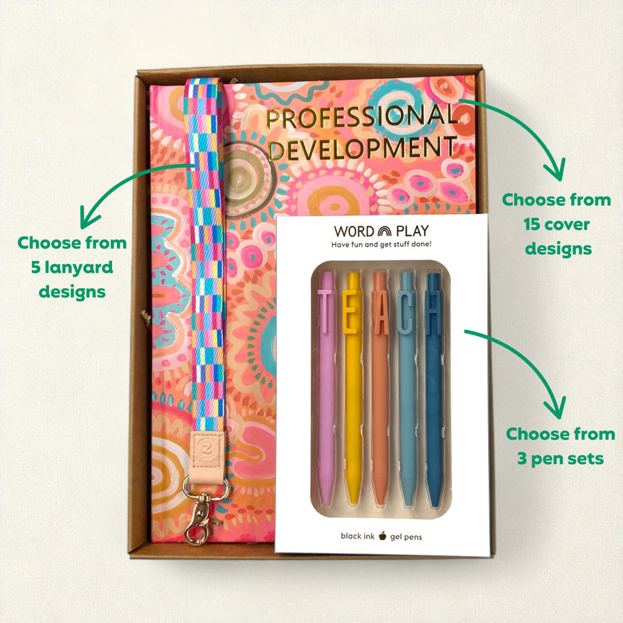 Teacher Gift Box | Professional Development Logbook, Lanyard & Pen Set