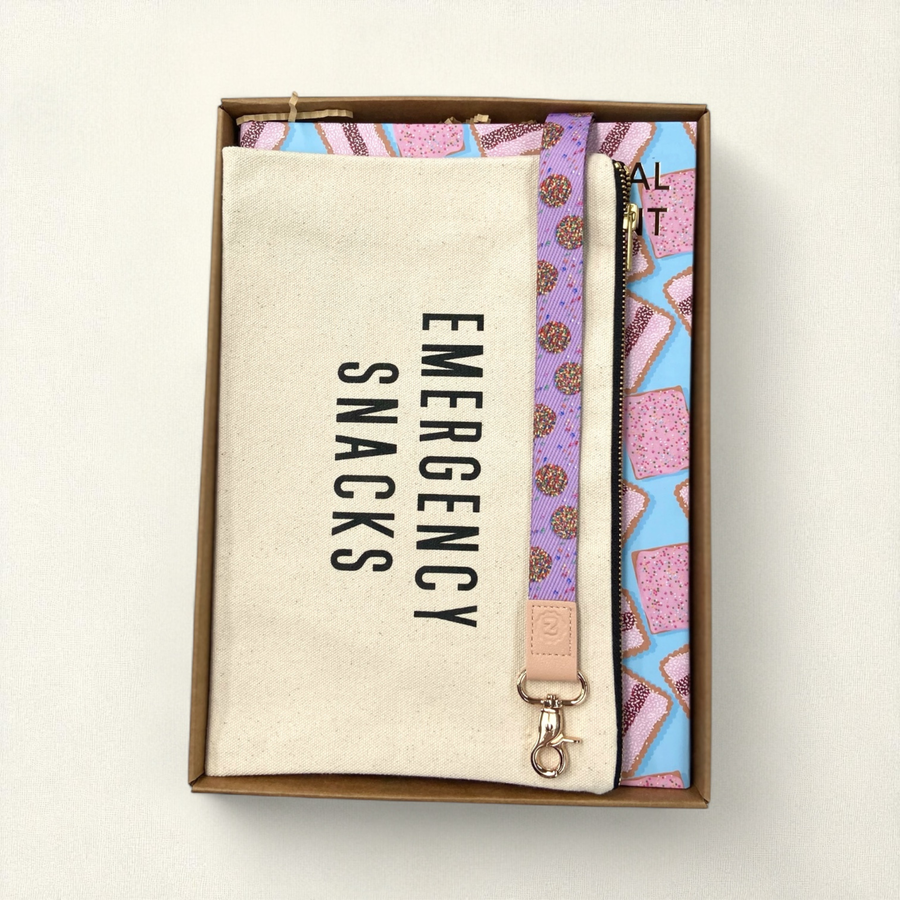 Teacher Gift Box | Professional Development Logbook, Lanyard & Canvas Emergency Snack Pouch