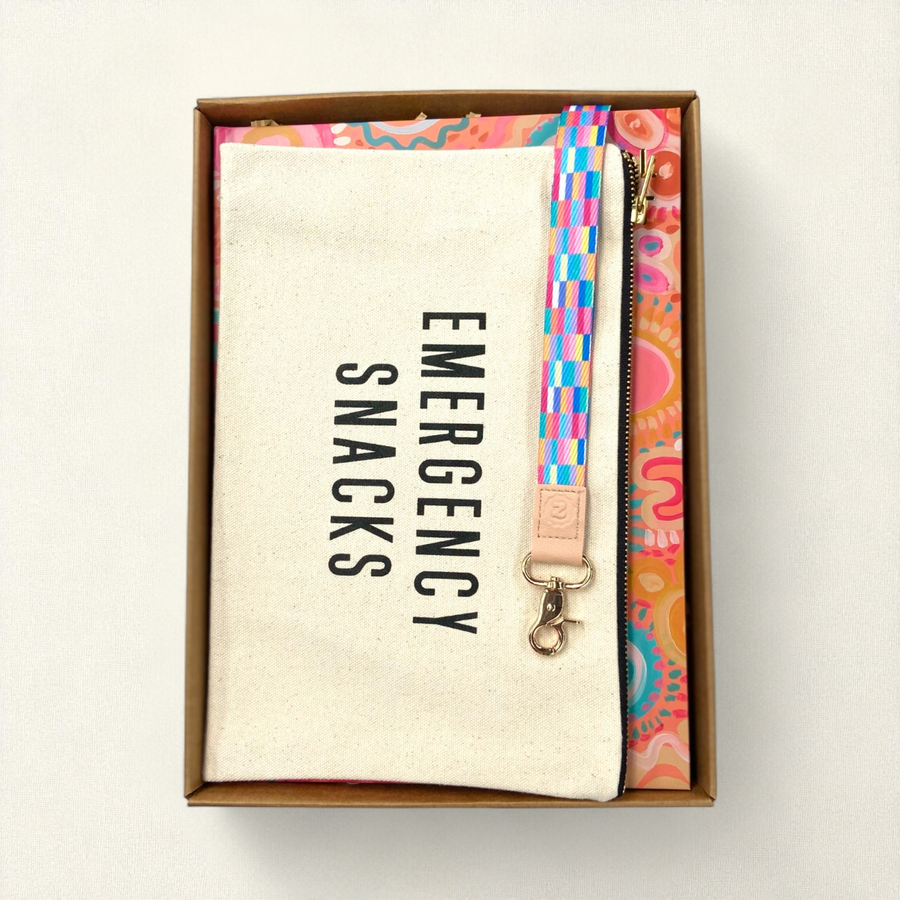 Teacher Gift Box | Professional Development Logbook, Lanyard & Canvas Emergency Snack Pouch